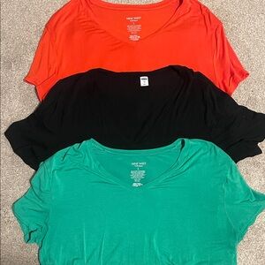 Nine West Short Sleeve Tees - Coral, Black, Teal size Large